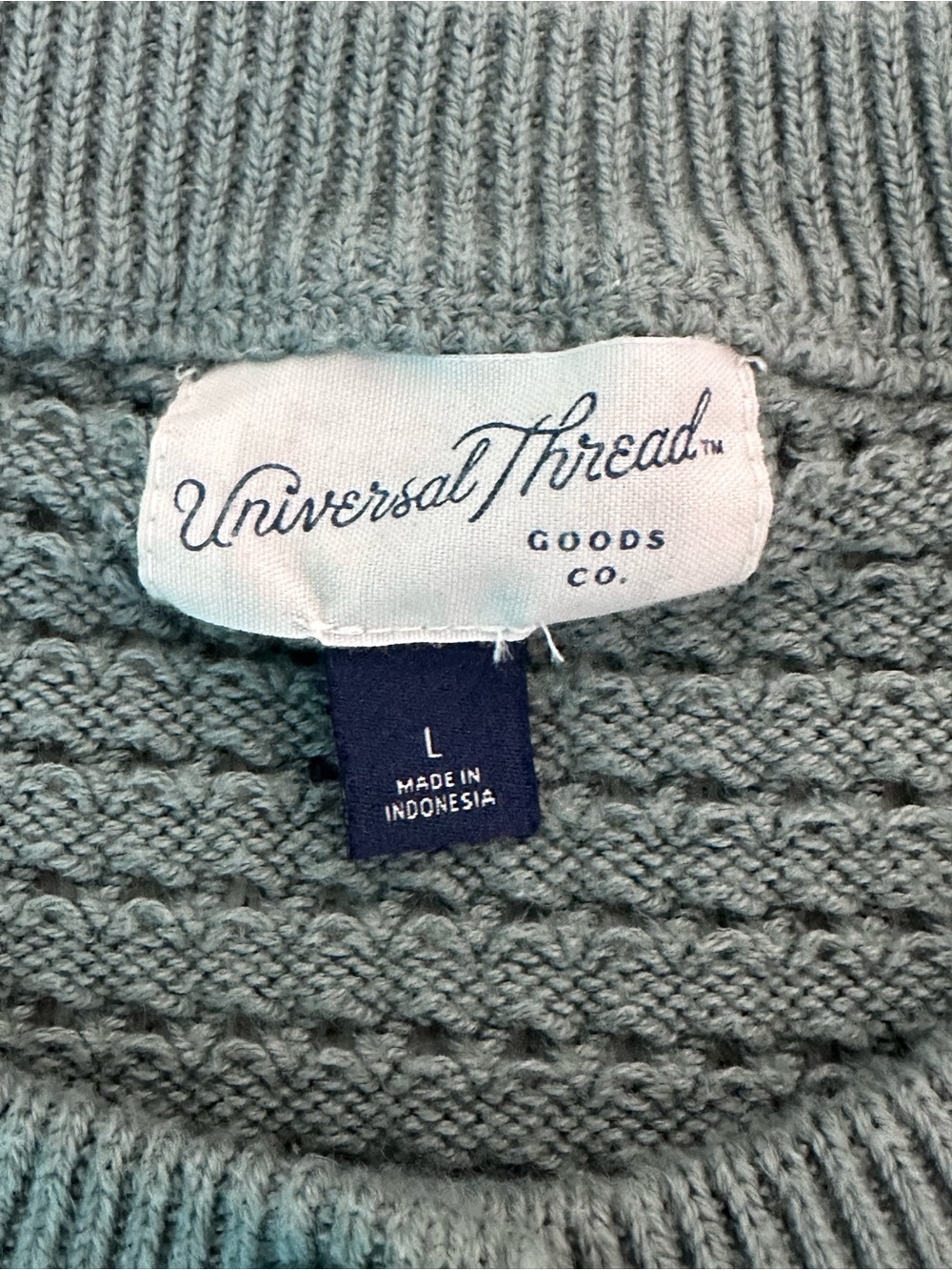 Universal Thread Olive Green Open Knit Sweater Vest Large - Picture 4 of 9